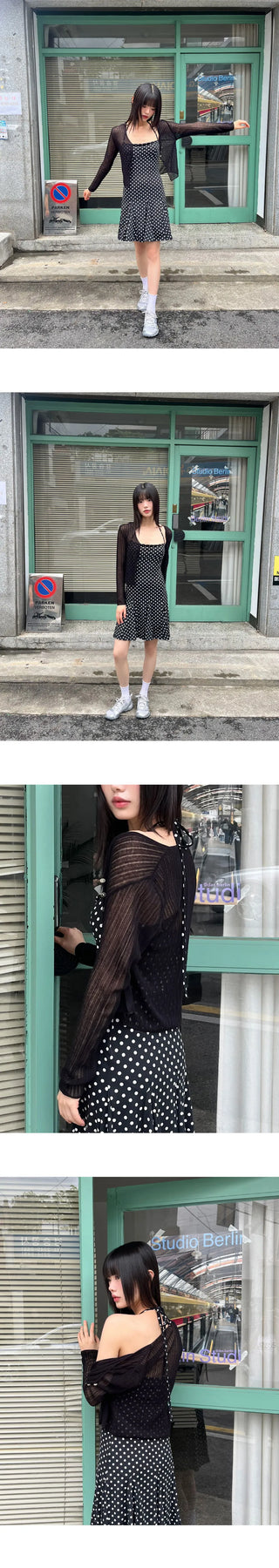 Merlo Dot Halter Neck Strap Dress