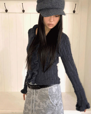 Hobin Frill Knitwear Cardigan