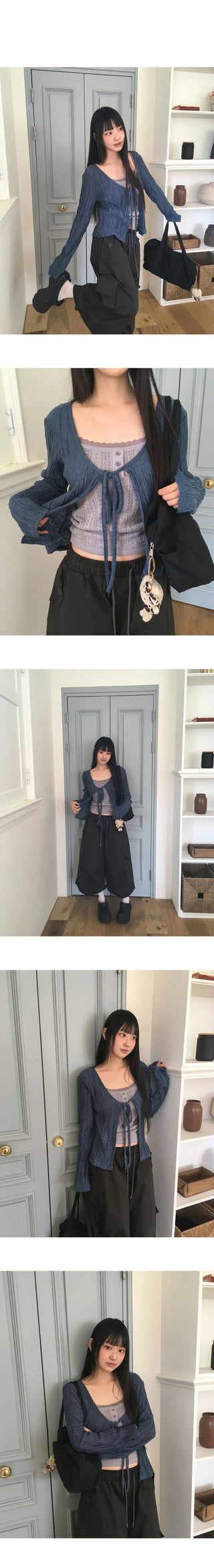 Rumi Ringkle See-Through Ribbon Cardigan