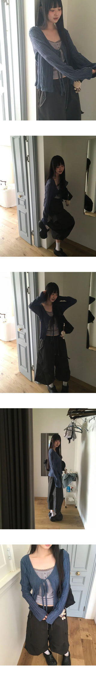 Rumi Ringkle See-Through Ribbon Cardigan