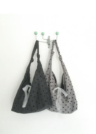 Somni Dot Lace Ribbon Big Shoulder Bag