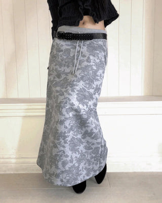 Hora Flower Fleece-lined Long Skirt
