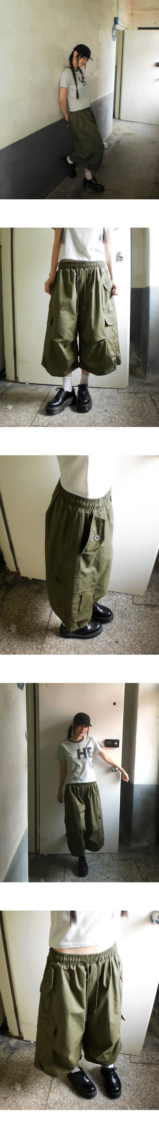 Yes two way string cargo bermuda pants