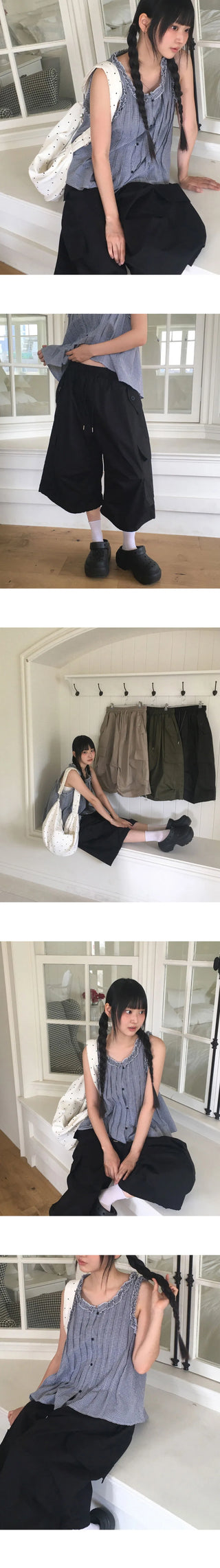 Yes two way string cargo bermuda pants