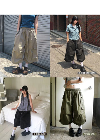 Yes two way string cargo bermuda pants