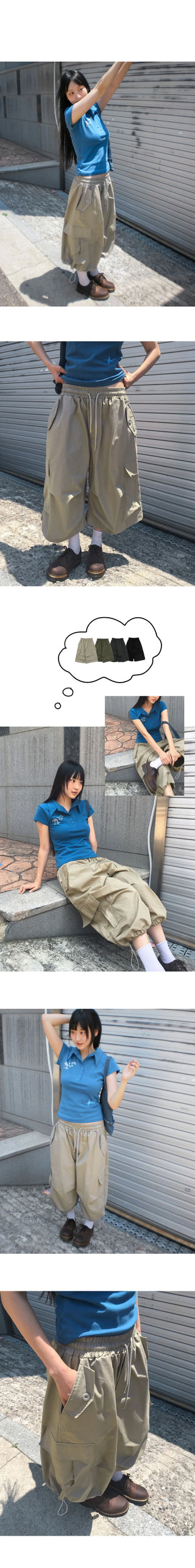 Yes two way string cargo bermuda pants