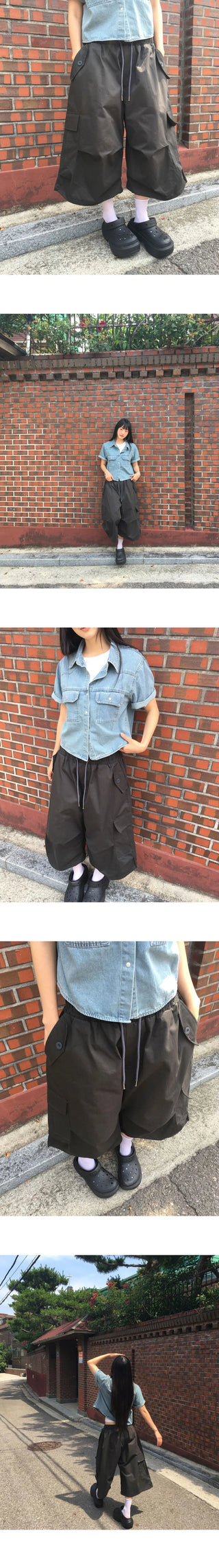 Yes two way string cargo bermuda pants