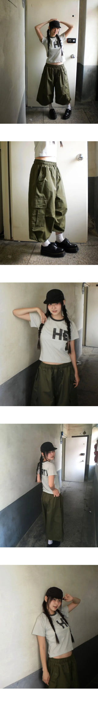 Yes two way string cargo bermuda pants