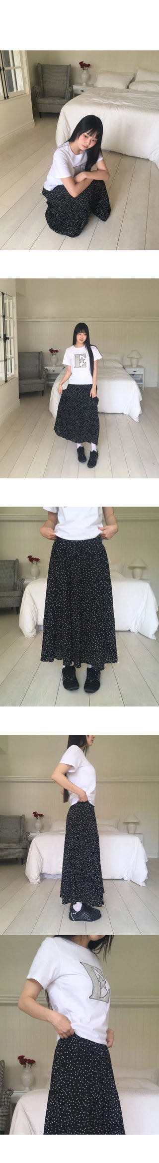 Apol Dot Frill Cancan Long Skirt