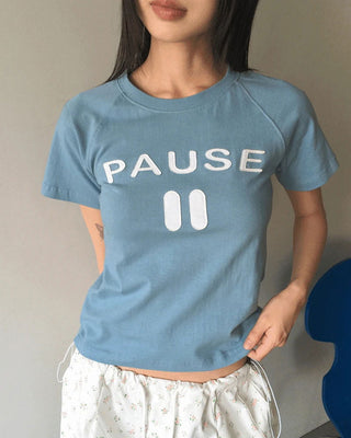 Fezzan Lettering Embroidered Nagrang Short Sleeve T-Shirt