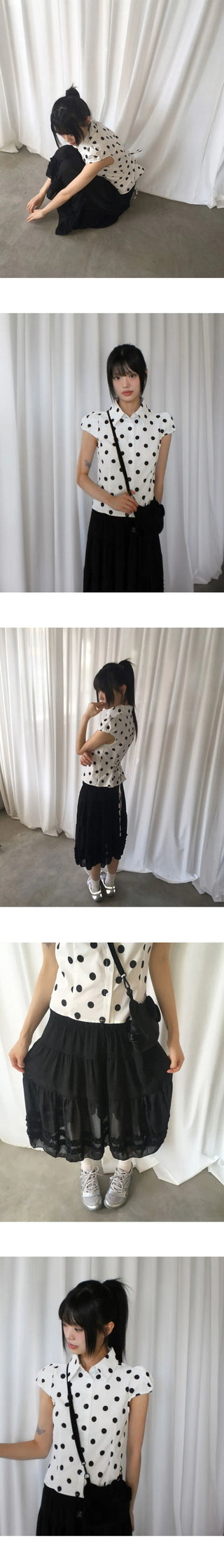 Hetty Cancan See-Through Frill Banding Midi Skirt