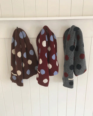 Cheeky color block dot muffler scarf