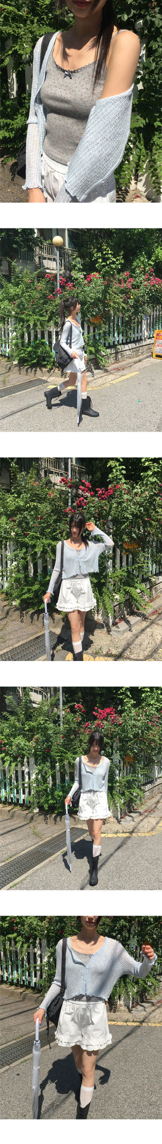 Hooyou Flower Punching Ribbon Lace Sleeveless