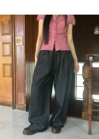 Tenshi Nonfade Raw Two Way Pintuck Banding Pants