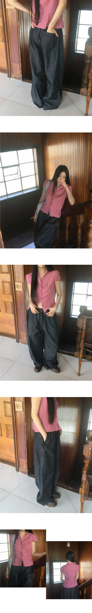 Tenshi Nonfade Raw Two Way Pintuck Banding Pants