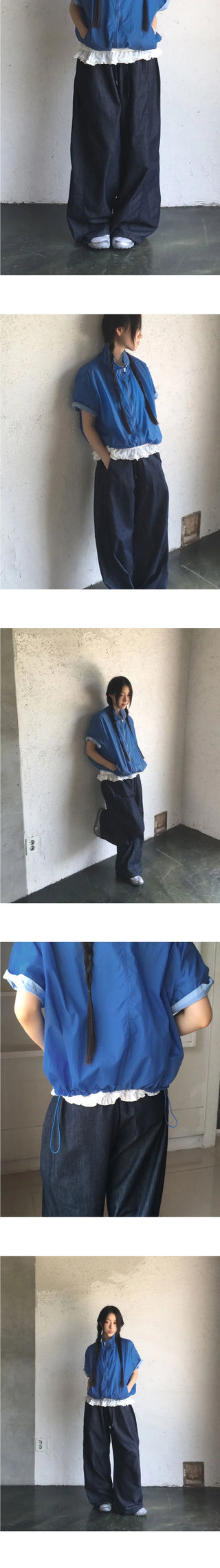 Tenshi Nonfade Raw Two Way Pintuck Banding Pants