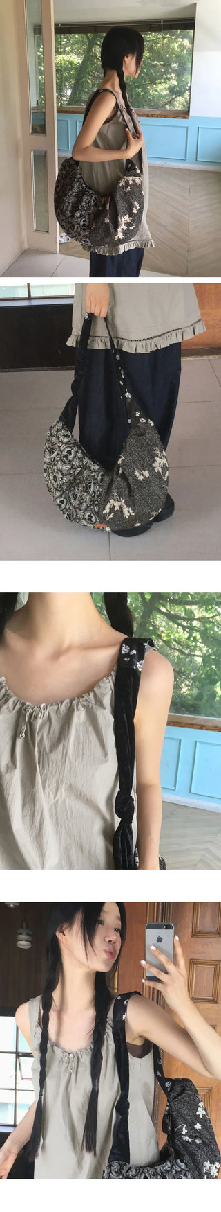 Eve Flower Fresley Shirring Shoulder Bag