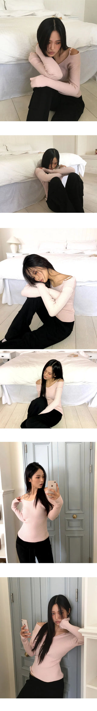 Chiron Slim Strap Off-Shoulder Knitwear