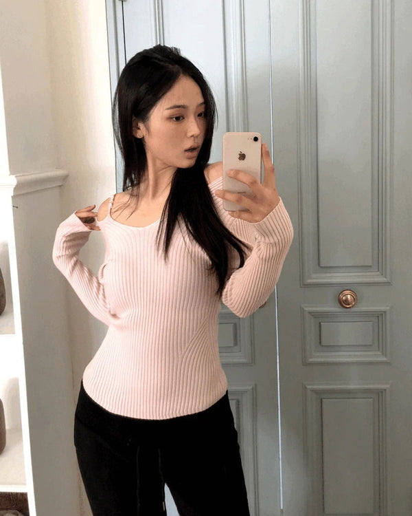 Chiron Slim Strap Off-Shoulder Knitwear