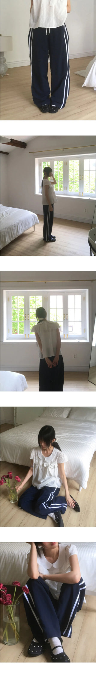 Kenshi Low Rise Nylon Track Wide Pants