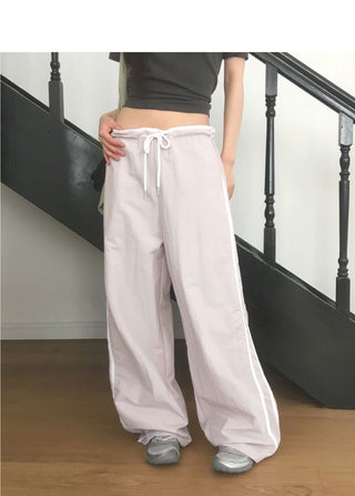 Kenshi Low Rise Nylon Track Wide Pants