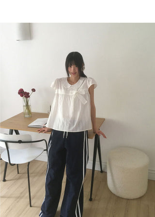 Kenshi Low Rise Nylon Track Wide Pants