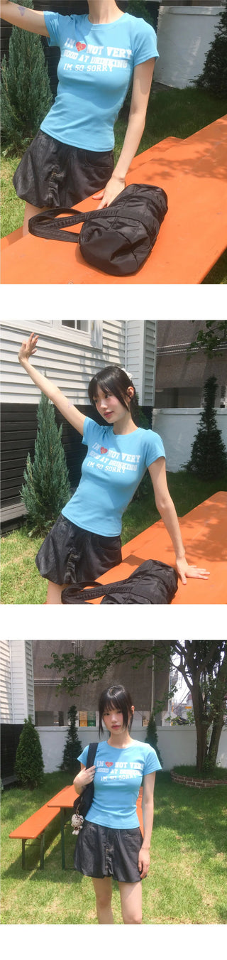 Jubi Pumpkin Balloon Mini Denim Skirt