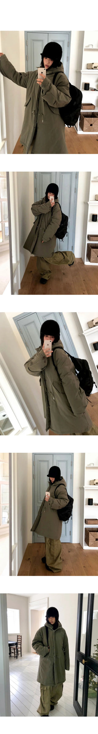 Pine Long Nightwear Padded Hooded Jacket