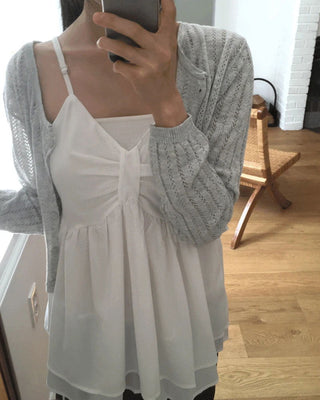 Iview Eyelet Punching Crop Cardigan