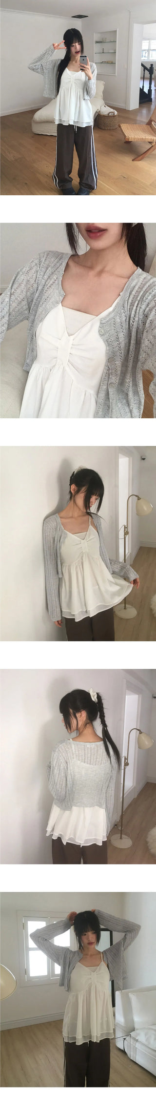 Iview Eyelet Punching Crop Cardigan