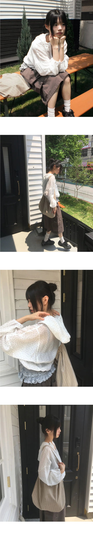 Soan Stripe Patch Big Shoulder Bag