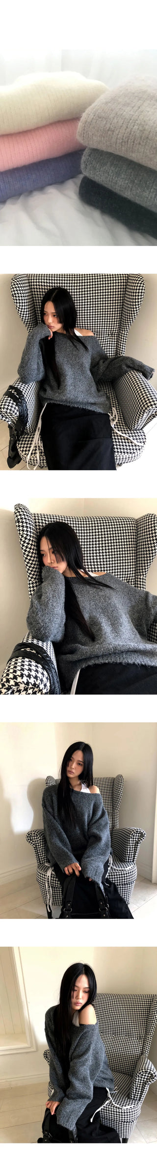 Deu Round Neck Loose-fit Knitwear