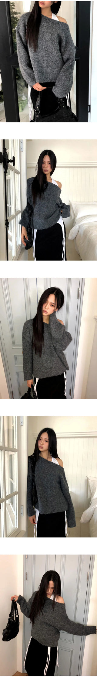 Deu Round Neck Loose-fit Knitwear