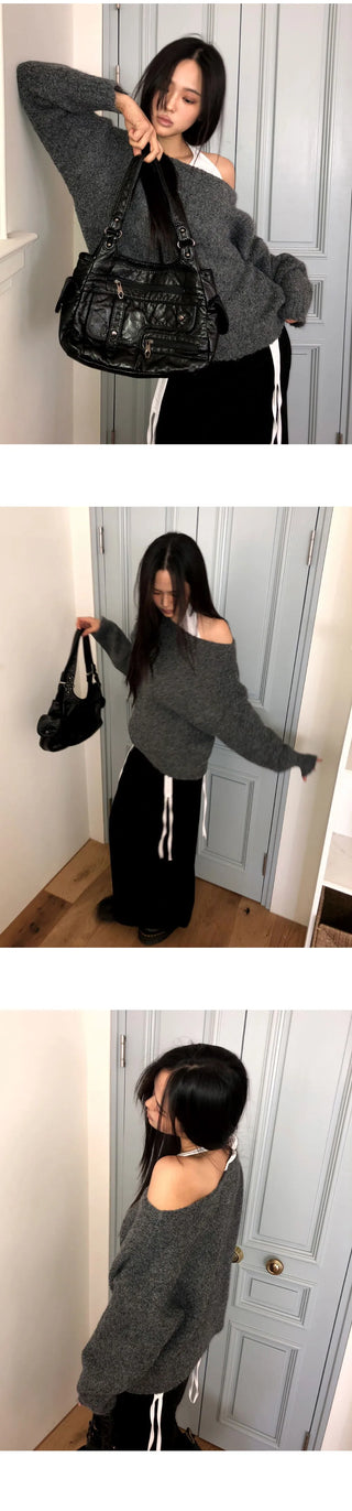 Deu Round Neck Loose-fit Knitwear