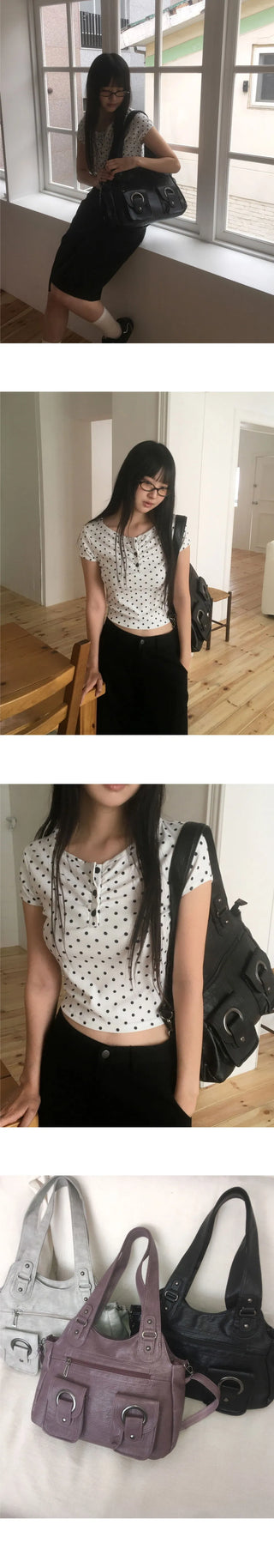 Cran Vintage Pocket Leather Shoulder Bag