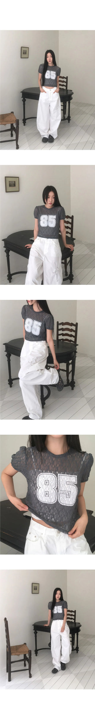 Nosen Lace Puff Short Sleeve T-Shirt