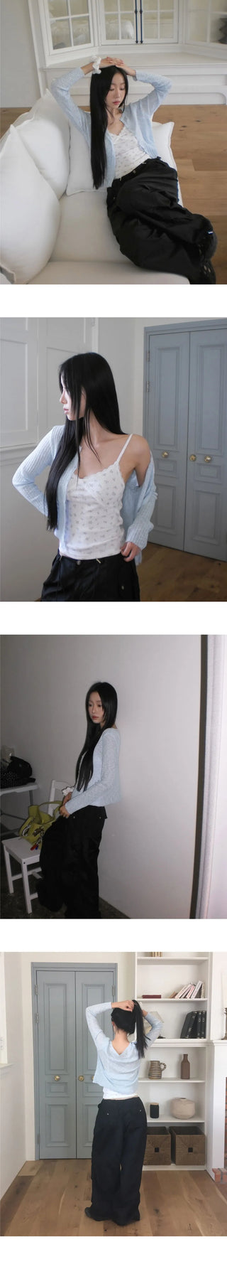 Yoring Summer Sheer Ribbed Cardigan