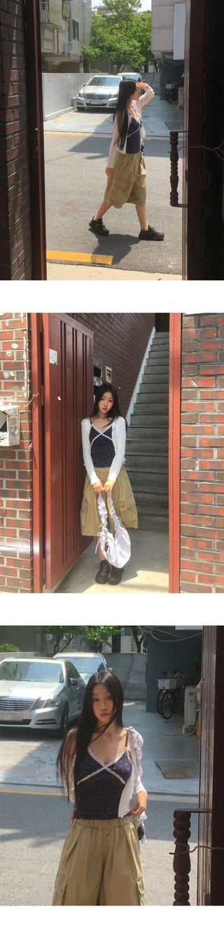 Lilphu Flower Lace Crop Sleeveless