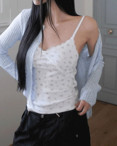 Lilphu Flower Lace Crop Sleeveless