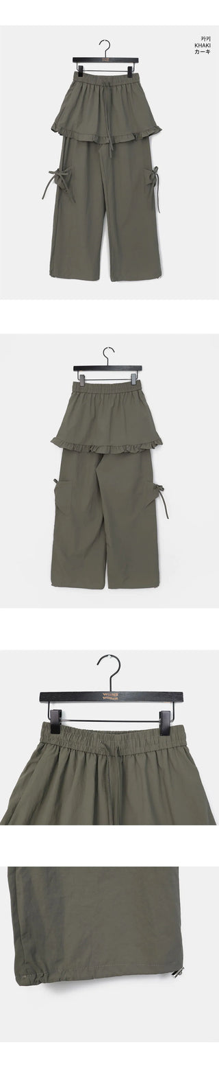 Karen Frill Cargo Layered Skirt Pants