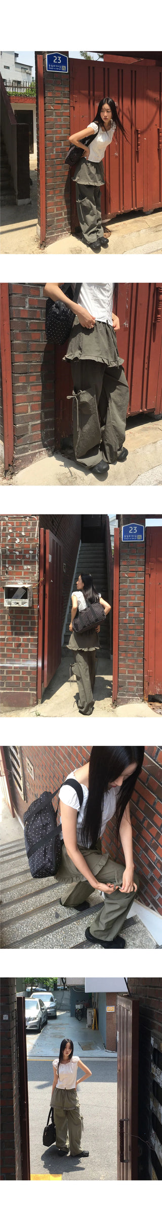 Karen Frill Cargo Layered Skirt Pants