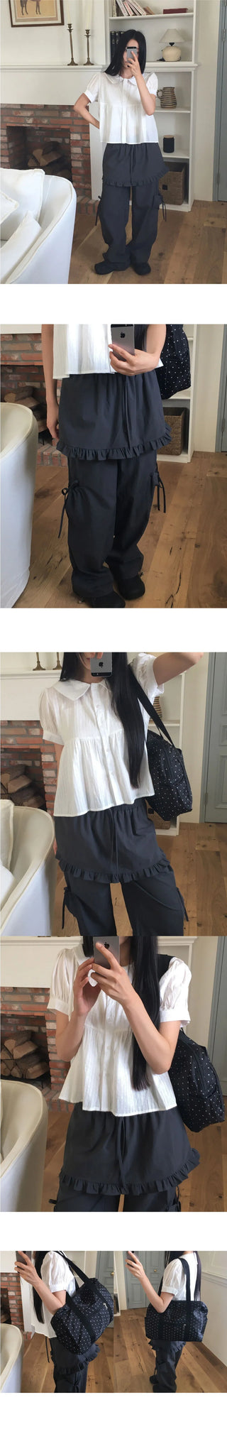 Karen Frill Cargo Layered Skirt Pants