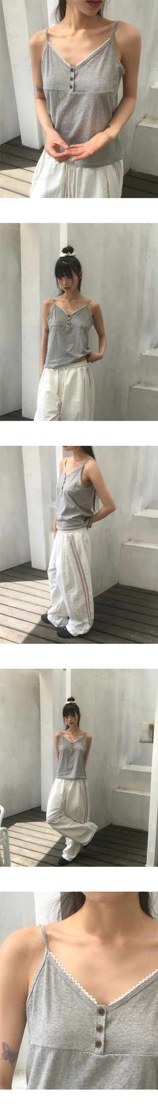 Karimmo Lace Button Sleeveless