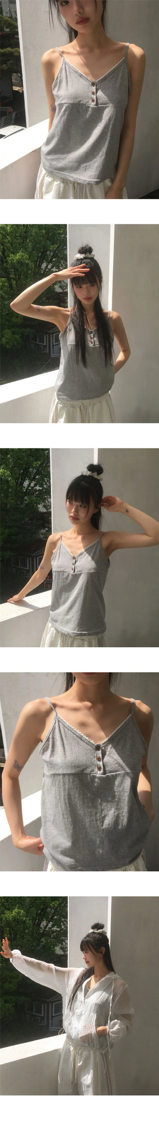 Karimmo Lace Button Sleeveless