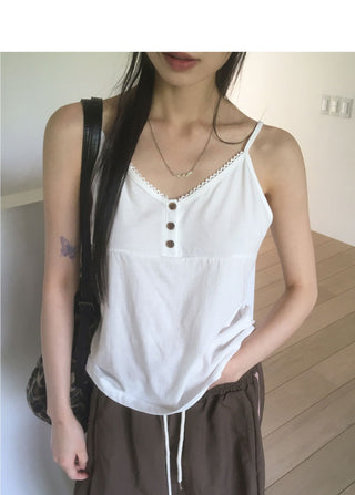 Karimmo Lace Button Sleeveless