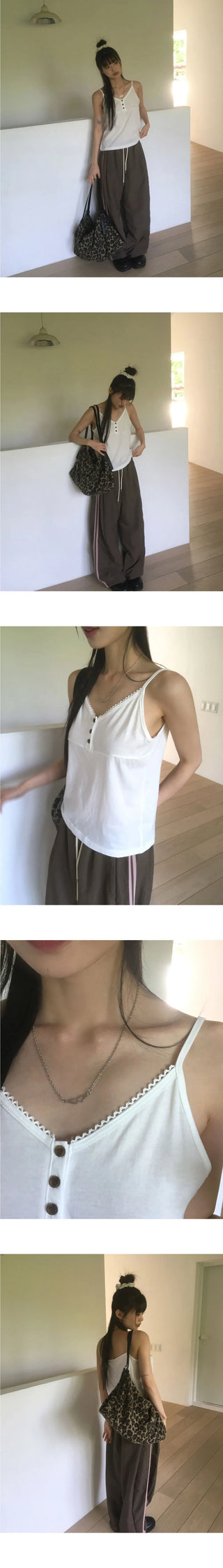 Karimmo Lace Button Sleeveless