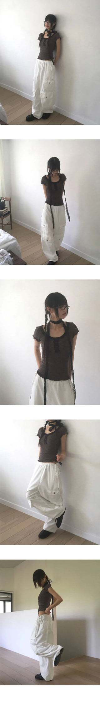 Srin lace button short sleeve t-shirt