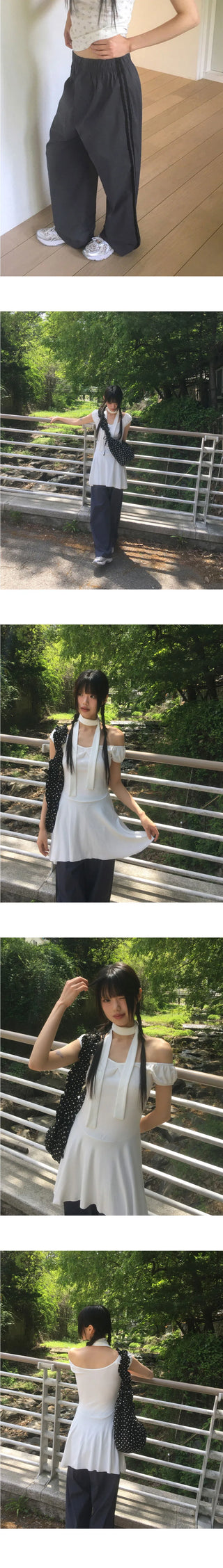 Pheno Dot Track Color Block Nylon Pants