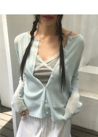 Floyd See-Through Ribbed Cardigan