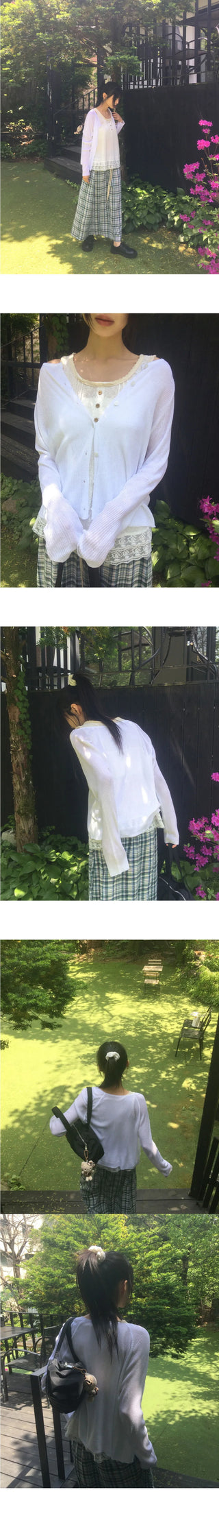 Floyd See-Through Ribbed Cardigan